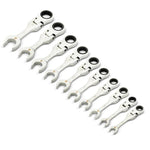 Gearwrench 10 Piece 90-Tooth 12 Point Metric Stubby Flex Ratcheting Combination Spanner Set 86870