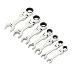 Gearwrench 7 Piece 90-Tooth 12 Point SAE Stubby Flex Ratcheting Combination Spanner Set 86878