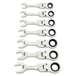 Gearwrench 7 Piece 90-Tooth 12 Point SAE Stubby Flex Ratcheting Combination Spanner Set 86878