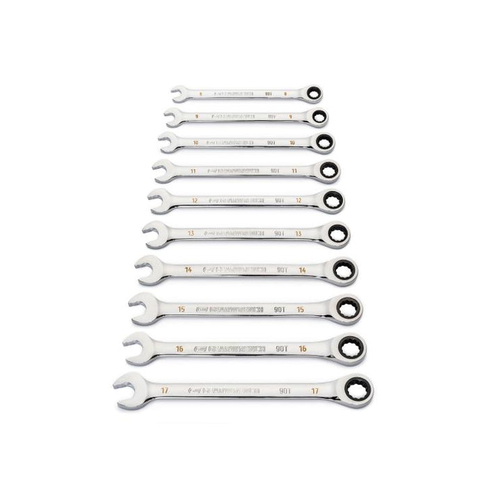 Gearwrench 12 Piece 90-Tooth 12 Point Metric Combination Ratcheting Spanner Set 86927
