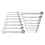 Gearwrench 16 Piece 90-Tooth 12 Point Metric Combination Ratcheting Spanner Set 86928