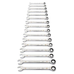Gearwrench 16 Piece 90-Tooth 12 Point Metric Combination Ratcheting Spanner Set 86928