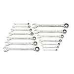 Gearwrench 14 Piece 90-Tooth 12 Point SAE Combination Ratcheting Spanner Set 86959