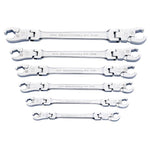 Gearwrench 6 Piece Ratcheting Flex Head Flare Nut Metric Spanner Set 89101D