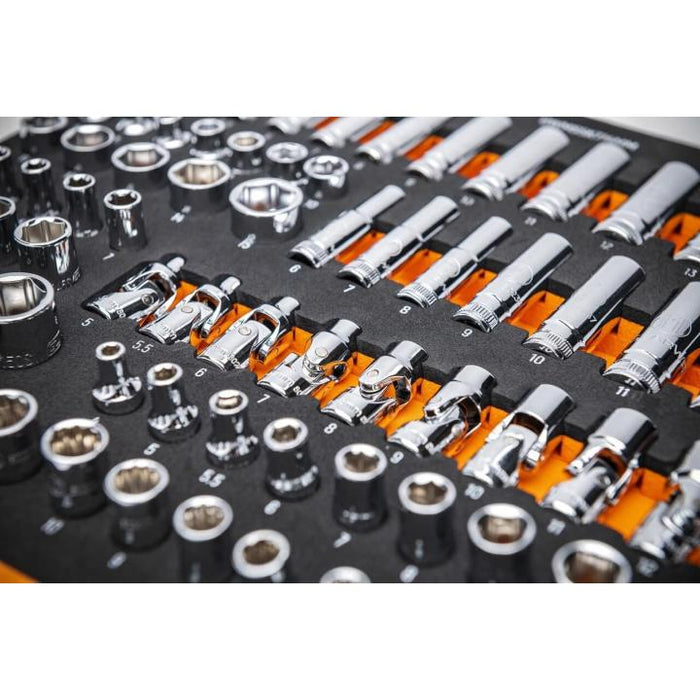 Gearwrench 89 Piece 1/4” Drive Master Metric Socket Set in Foam Storage Tray GWMSSKT14MM