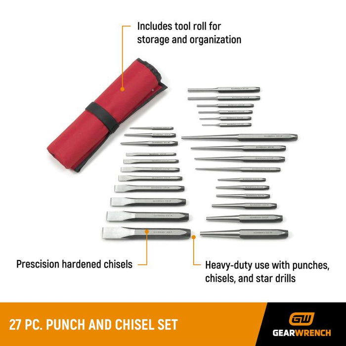 Gearwrench 27 Piece Punch and Chisel Set 82306