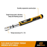 Gearwrench 3/8” Flex Head Electronic Torque Wrench with Angle 10-100 ft/lbs