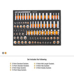 Gearwrench 89 Piece 1/4” Drive Master Metric Socket Set in Foam Storage Tray GWMSSKT14MM
