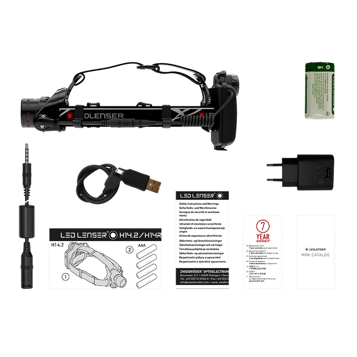Ledlenser H14R.2 1000lm Rechargeable Headlamp With Rear Red Safety Light