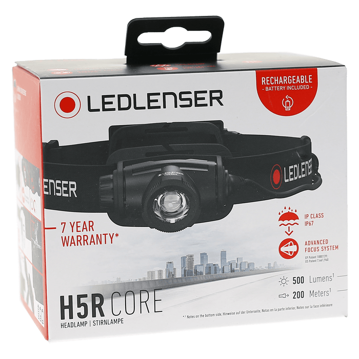 Ledlenser H5R Core 500lm Rechargeable IP67 Stepless Light Dimmer Advanced Focus Headlamp