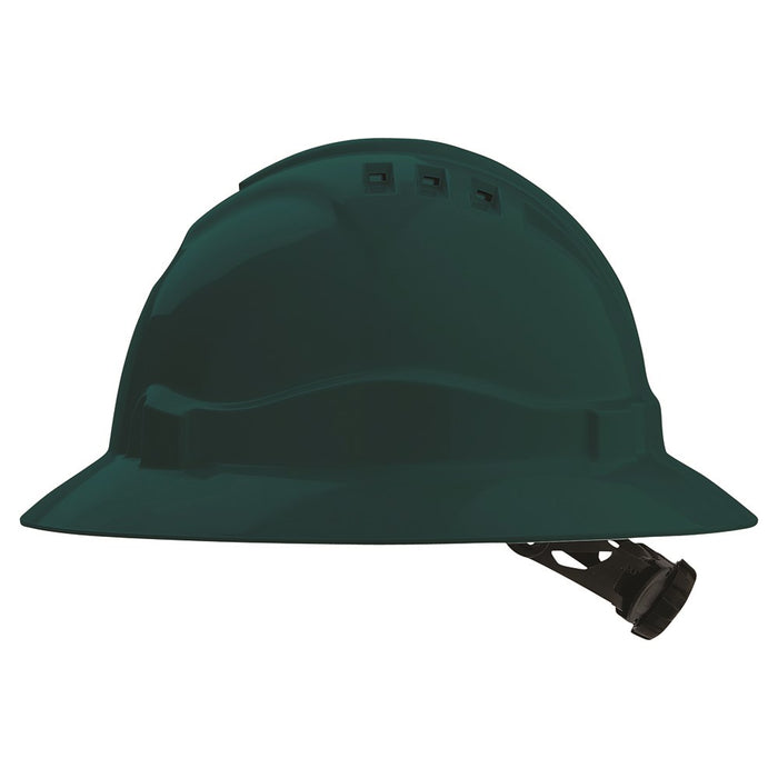 Pro Choice Safety V6 Hard Hat Vented Full Brim Pushlock Harness - Green