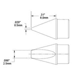 Metcal HTC Soldering Cartridge Chisel 2.5mm  SRTC-736