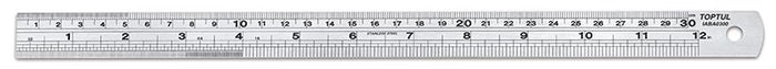 Toptul Stainless Steel Straight Ruler 30cm / 12
