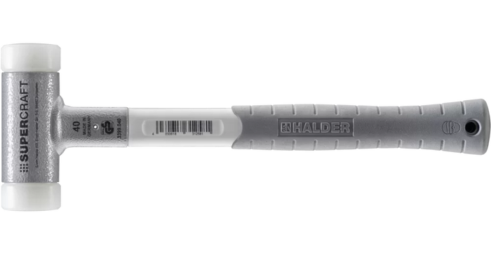 Halder Soft-Face Mallet Non-Rebound with 3-Component Handle White Ø 40mm Nylon 760g