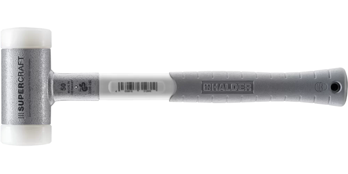 Halder Soft-Face Mallet Non-Rebound with 3-Component Handle White Ø 50mm 1.04kg Nylon