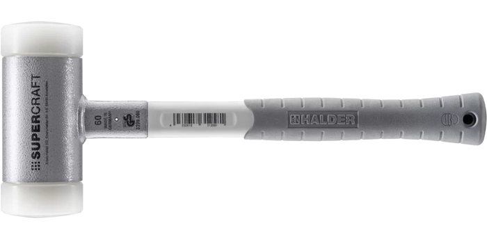 Halder Soft-Face Mallet Non-Rebound with 3-Component Handle White Ø 60mm Nylon 1625g