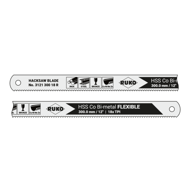 RUKO HSS-Co Bihart Cobalt Hacksaw Blade 24 Tpi