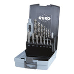 RUKO Single-Cut Tap set M ≈ DIN 352 HSS in Plastic Case, 15 Pce