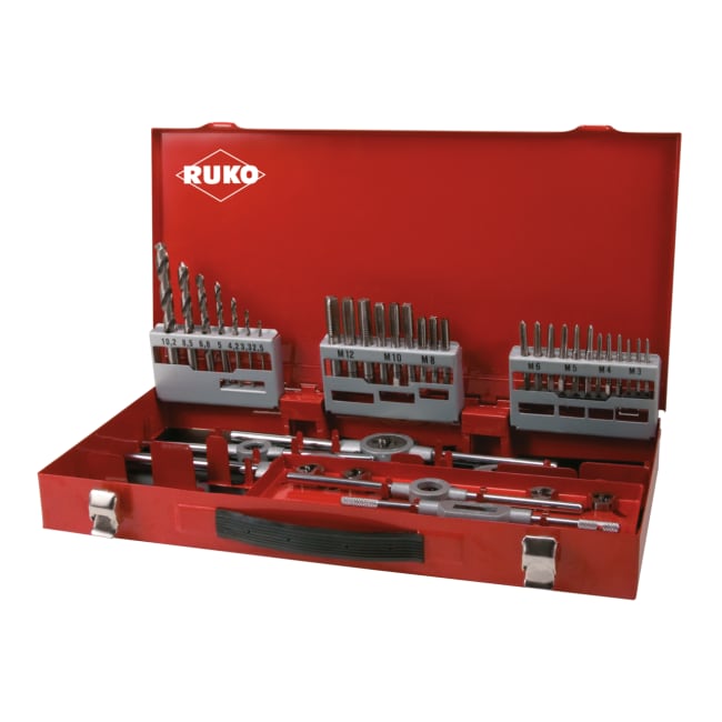 RUKO 44-piece Set of Thread-Cutting Tools HSS in Steel Case For Sale ...