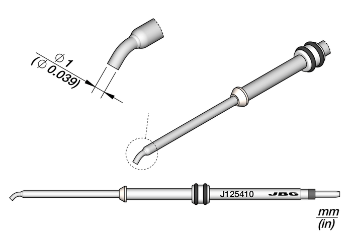 JBC Bent Cartridge Ø1mm 45º J125410