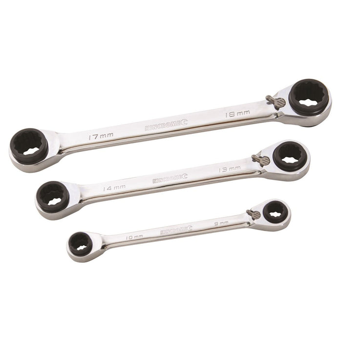 Kincrome K3007 Double Ring 12-in-3 Gear Spanner Set 3 Piece