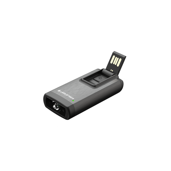 Ledlenser K6R 400lm Rechargeable LED Keyring with 4Gb Flash Memory Storage Red Light Mode Grey