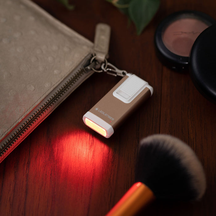 Ledlenser K6R 400lm Rechargeable LED Pocket Keyring With Red Light Mode Rose Gold