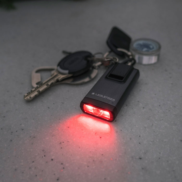 Ledlenser K6R 400lm Rechargeable LED Pocket Keyring With Red Light Mode  Grey