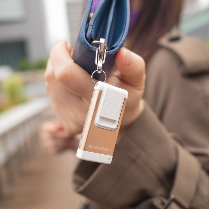 Ledlenser K6R 400lm Rechargeable LED Pocket Keyring With Red Light Mode Rose Gold