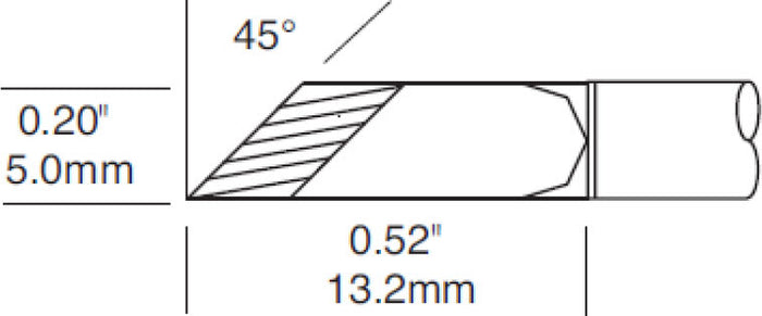 Metcal SMC Rework Cartridge Knife 5.0mm 700 Series SMC-7KN0050X