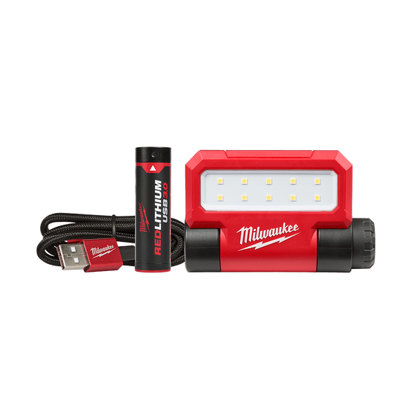 Milwaukee REDLITHIUM™ USB Folding Flood Light 3.0 AH Kit