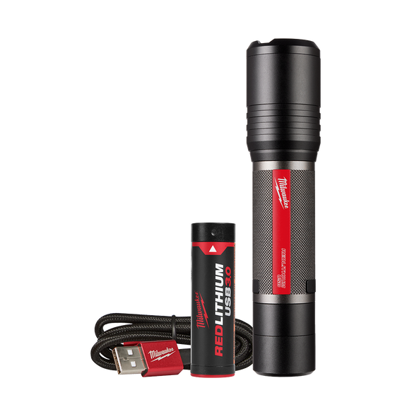 Milwaukee REDLITHIUM USB Rechargeable Slide Focus Flashlight Kit