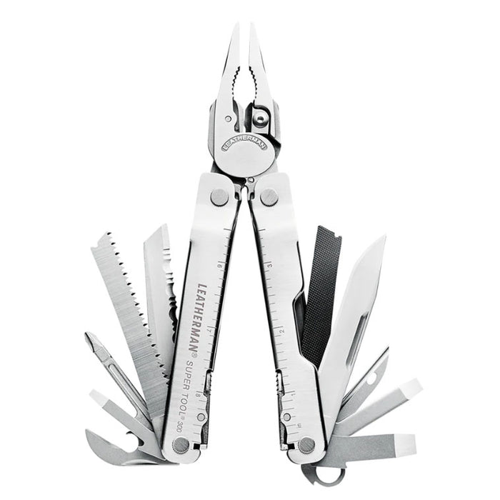 Leatherman 19 Tool Supertool 300 Stainless Nylon Button Sheath Box