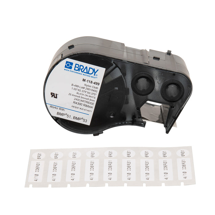 Brady Agressive Adhesive Multi-Purpose Nylon Laboratory Labels with Ribbon for BMP51 - 0.375