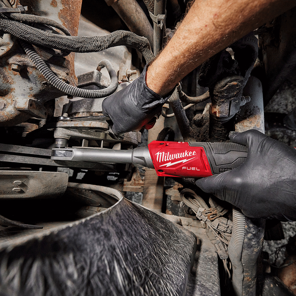 Milwaukee M12 FUEL Insider Extended Reach Pass-Through Ratchet With Insert Accessories - Skin Only