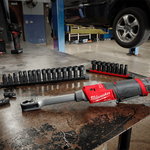 Milwaukee M12 FUEL Insider Extended Reach Pass-Through Ratchet With Insert Accessories - Skin Only