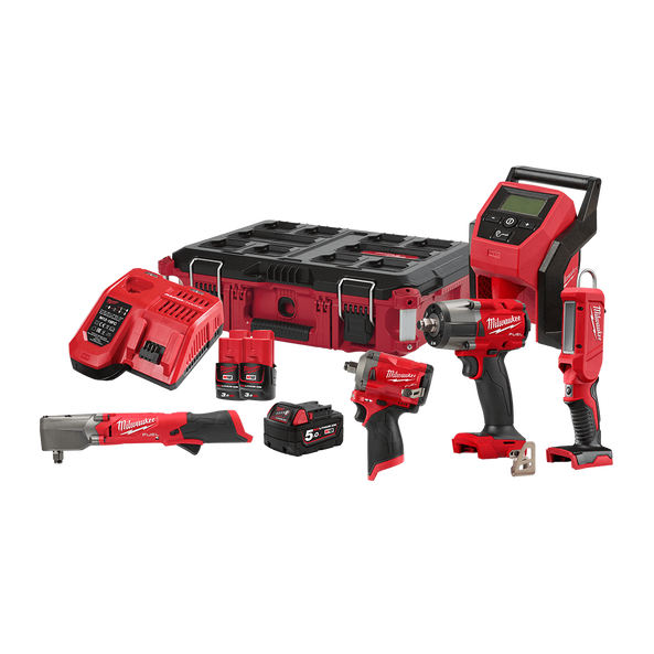 Milwaukee M12/M18 Fuel 5 Piece Power Pack M18FPP5N533P