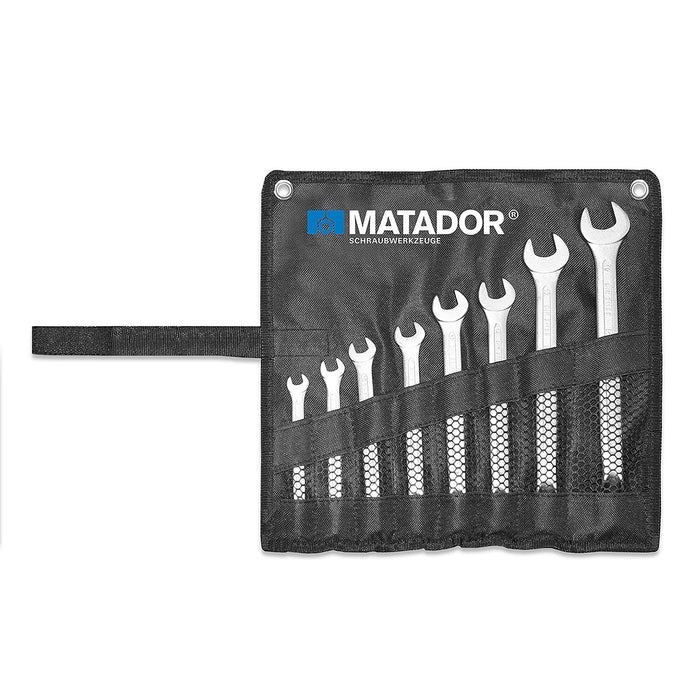 Matador Ratchet Combination Spanner Set in Roll-up Pouch 8 Piece (8-19mm)