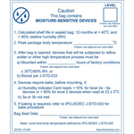 Desco 06736 Moisture Barrier Bag Label, IPC/JEDEC J-STD 020, 100/Roll