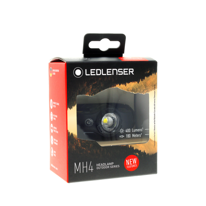 Ledlenser MH4 400lm Rechargeable Outdoor Headlamp Red Night Mode Black