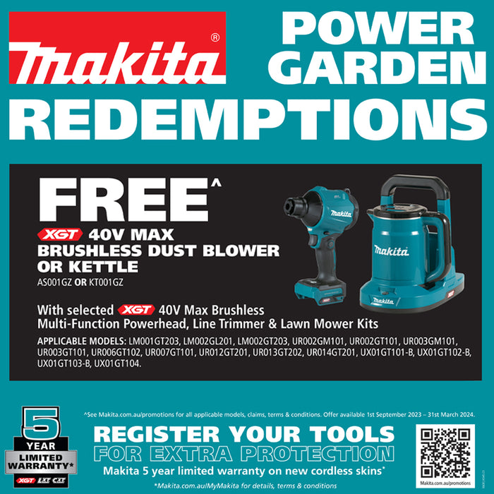 Makita 40V Max Brushless 534mm Lawn Mower Kit LM002GT203