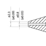 Hakko N61-07 Nozzle For FR-410 & FR-301 0.8mm