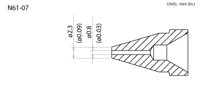 Hakko N61-07 Nozzle For FR-410 & FR-301 0.8mm