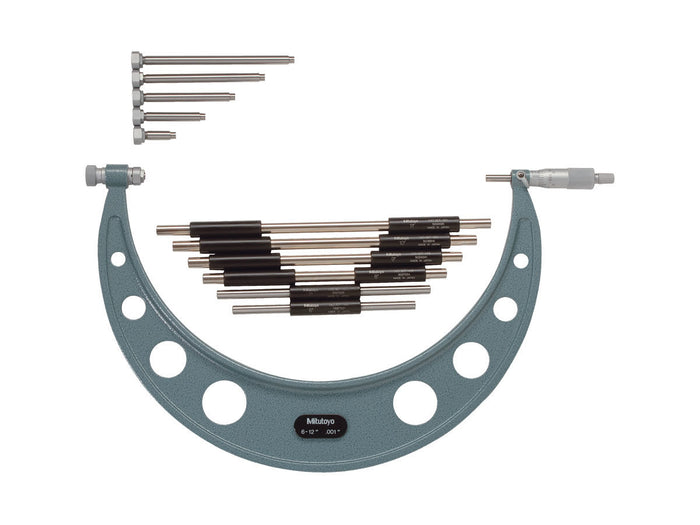 Mitutoyo Series 104 Outside Micrometer with Interchangeable Anvils 0-6