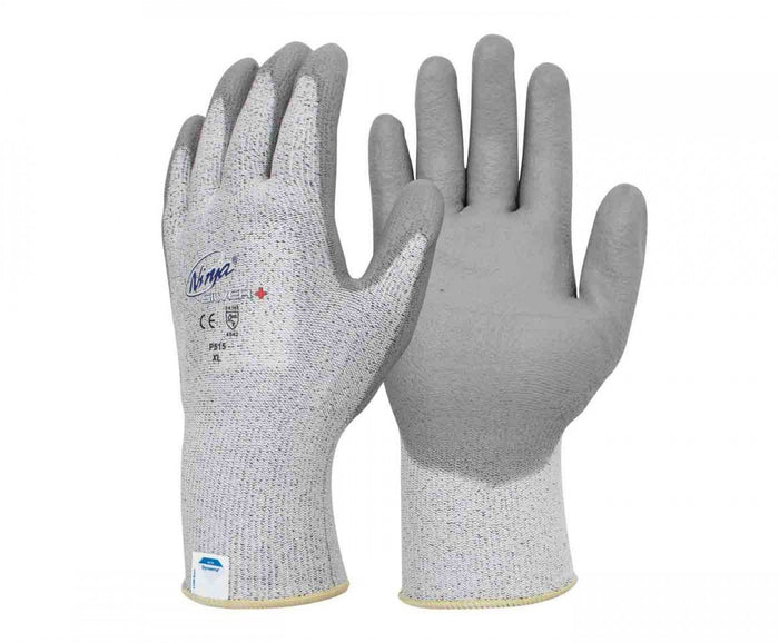 Ninja Silver Plus Cut 5 PU Coated Dyneema Liner - Large
