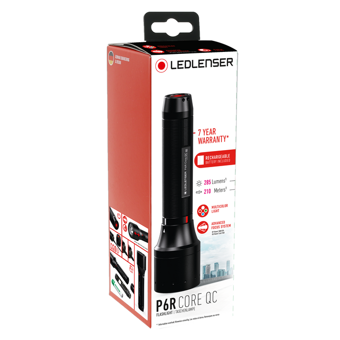 Ledlenser P6R Core QC 270lm Multicolour LED Green Blue Red White Flashlight