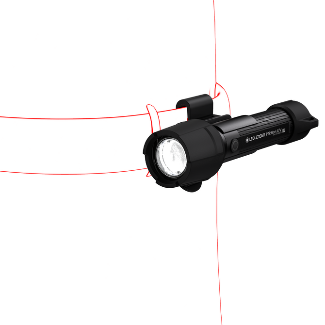Ledlenser P7R Work UV 1200lm LED & UV LED 365nm Rechargeable Rugged Waterproof Flashlight