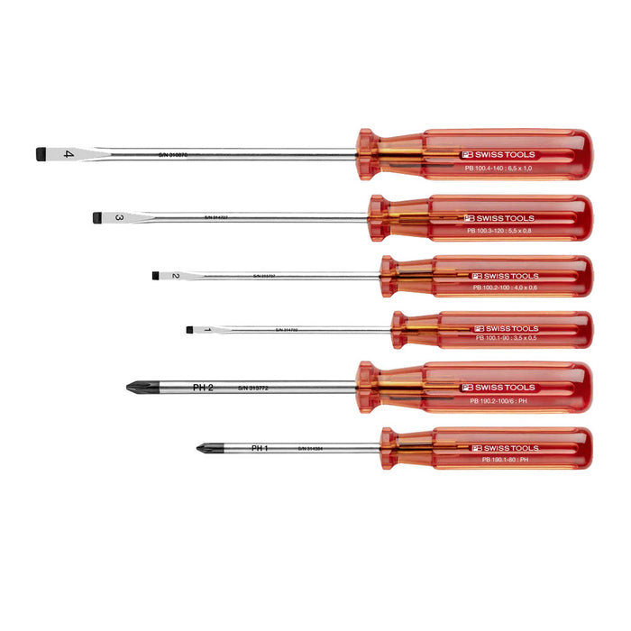 PB Swiss 6 Pce Classic Slotted & Phillips Screwdriver Set