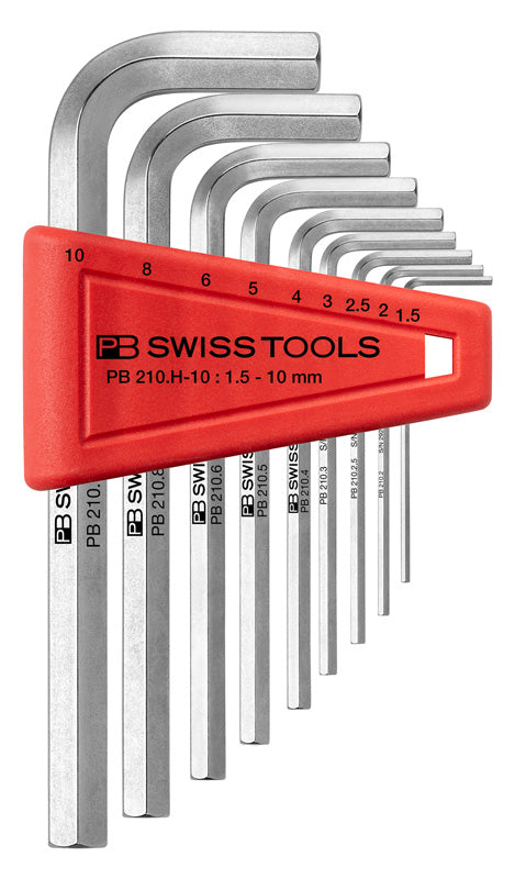 PB Swiss 9 Pce Metric Hexagon Key L-Wrench Set in Blister Pack (1.5-10mm)