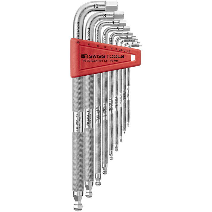 PB Swiss 9 Pce Metric Ball End Hex Key Set Knurled Shaft (1.5-10mm)